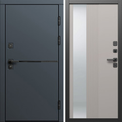 Входная дверь Termo-Door Тренд Графит - Зеркало Люмис Капучино