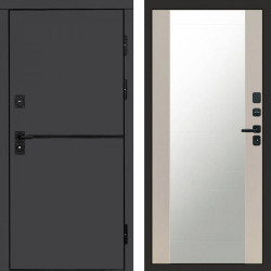 Входная дверь Termo-Door Тренд Графит - Зеркало Слоновая кость