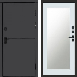 Входная дверь Termo-Door Тренд Графит - Зеркало Триумф Белый софт