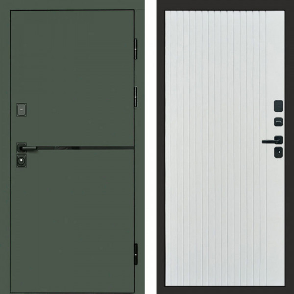 Входная дверь Termo-Door Тренд Грин - Flat Белый софт