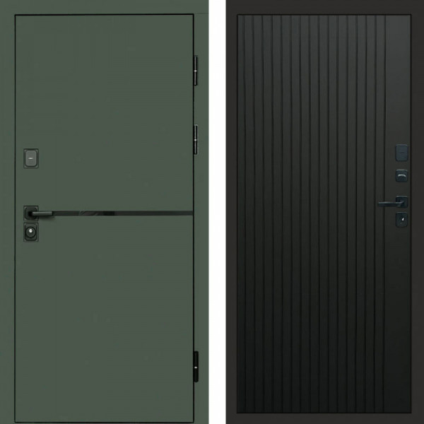 Входная дверь Termo-Door Тренд Грин - Flat Черный кварц