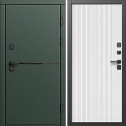 Входная дверь Termo-Door Тренд Грин - Флэт Белый софт