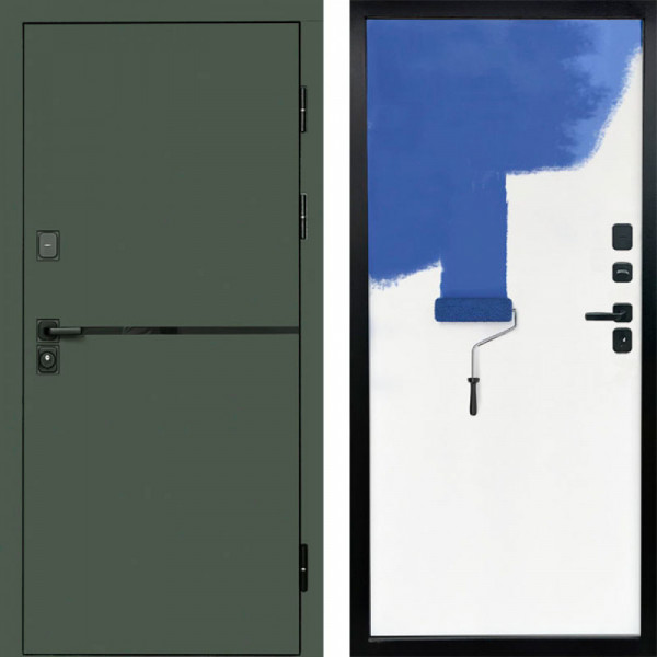 Входная дверь Termo-Door Тренд Грин - Гладкая Панель Под Покраску Под покраску (грунт)