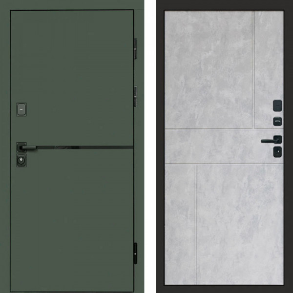 Входная дверь Termo-Door Тренд Грин - Горизонт бетон светлый