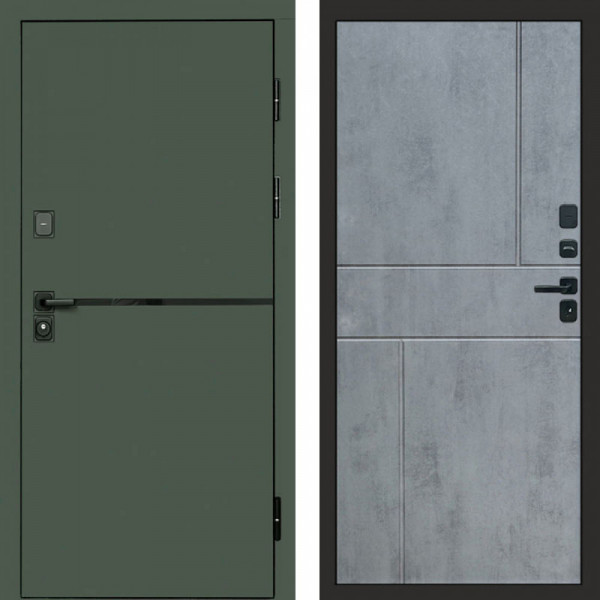 Входная дверь Termo-Door Тренд Грин - Горизонт бетон темный