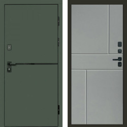 Входная дверь Termo-Door Тренд Грин - Горизонт Grey софт