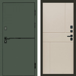 Входная дверь Termo-Door Тренд Грин - Горизонт Слоновая кость