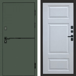 Входная дверь Termo-Door Тренд Грин - Лион Белый софт