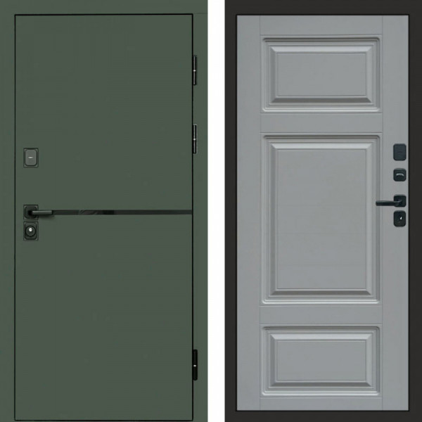 Входная дверь Termo-Door Тренд Грин - Лион Grey софт