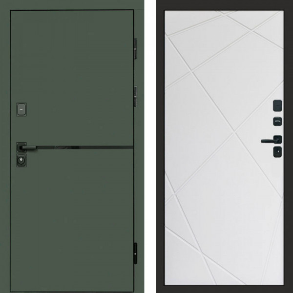 Входная дверь Termo-Door Тренд Грин - Лучи белый