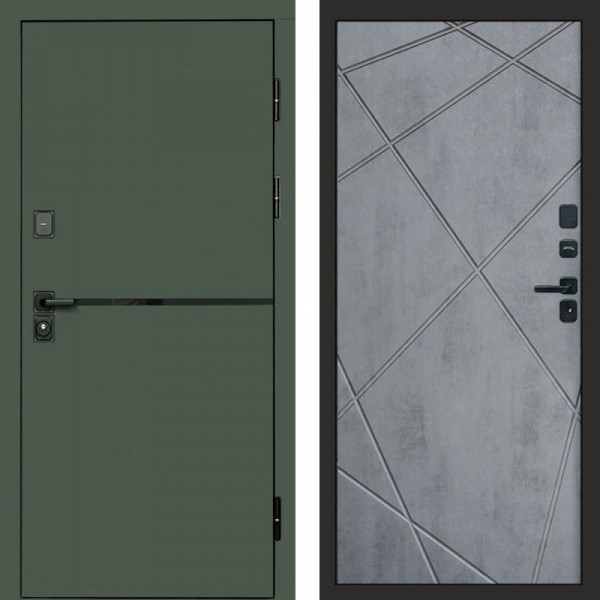 Входная дверь Termo-Door Тренд Грин - Лучи бетон темный