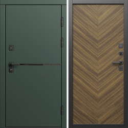 Входная дверь Termo-Door Тренд Грин - Плаза Елочка Орех