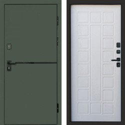 Входная дверь Termo-Door Тренд Грин - Престиж белое дерево