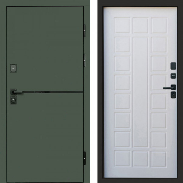 Входная дверь Termo-Door Тренд Грин - Престиж белое дерево