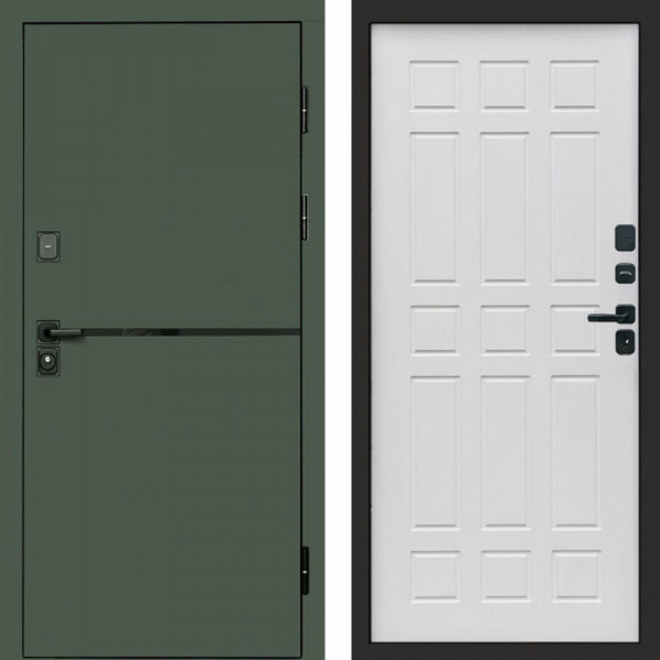 Входная дверь Termo-Door Тренд Грин - Спарта белое дерево
