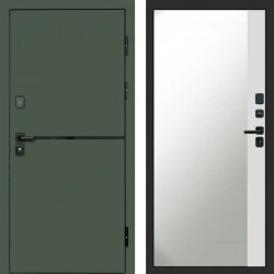 Входная дверь Termo-Door Тренд Грин - Зеркало Фацет Белый софт