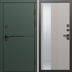 Входная дверь Termo-Door Тренд Грин - Зеркало Люмис Капучино
