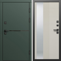 Входная дверь Termo-Door Тренд Грин - Зеркало Люмис Соновая Кость