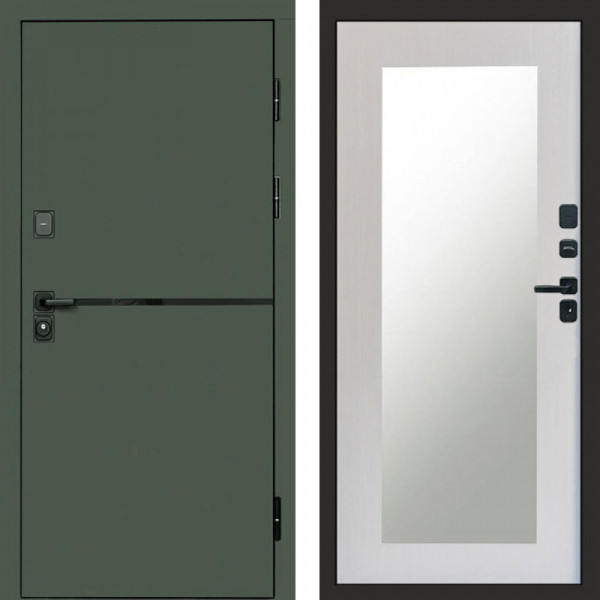 Входная дверь Termo-Door Тренд Грин - Зеркало Триумф лиственница
