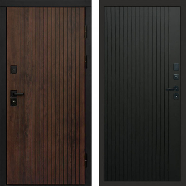 Входная дверь Termo-Door Твист Ультра - Flat Черный кварц