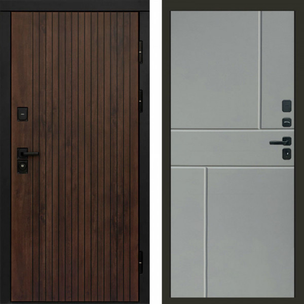 Входная дверь Termo-Door Твист Ультра - Горизонт Grey софт