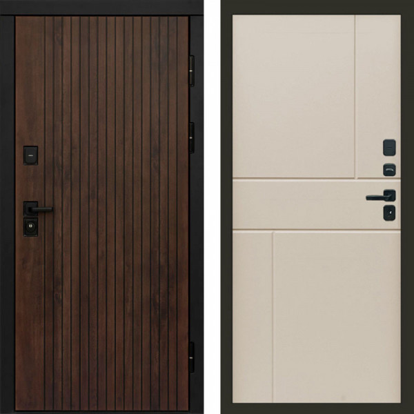 Входная дверь Termo-Door Твист Ультра - Горизонт Слоновая кость