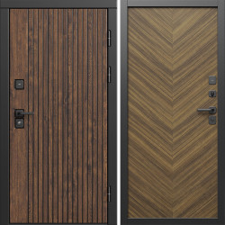 Входная дверь Termo-Door Твист Ультра - Плаза Елочка Орех
