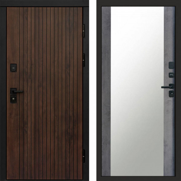 Входная дверь Termo-Door Твист Ультра - Зеркало бетон темный