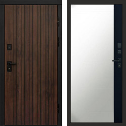 Входная дверь Termo-Door Твист Ультра - Зеркало Фацет Черный кварц