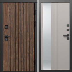 Входная дверь Termo-Door Твист Ультра - Зеркало Люмис Капучино