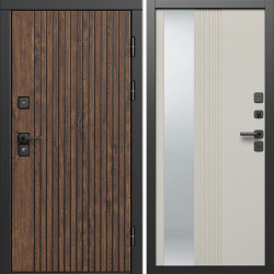 Входная дверь Termo-Door Твист Ультра - Зеркало Люмис Соновая Кость