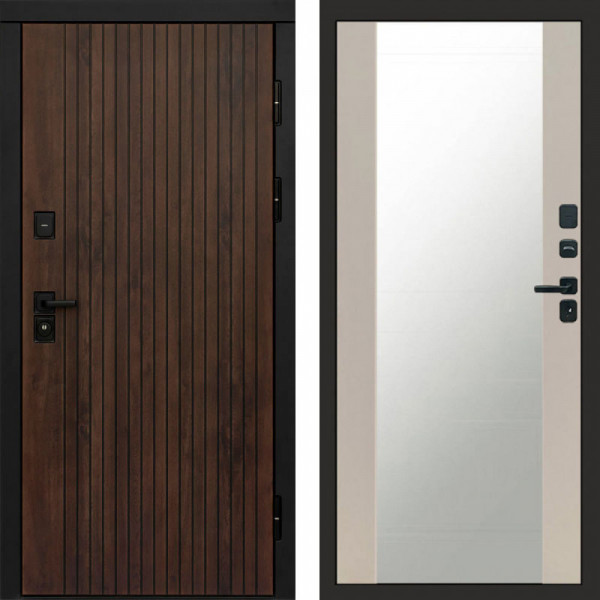 Входная дверь Termo-Door Твист Ультра - Зеркало Слоновая кость