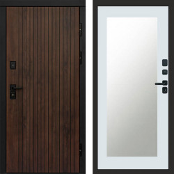 Входная дверь Termo-Door Твист Ультра - Зеркало Триумф Белый софт