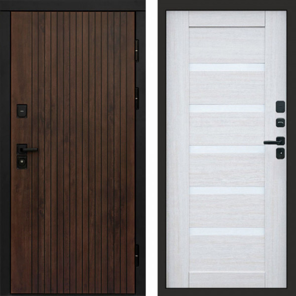 Входная дверь Termo-Door Твист Ультра - Зеркало Триумф Царга лиственница 4500 / 5500