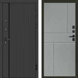 Входная дверь Termo-Door Урбан Black - Горизонт Grey софт