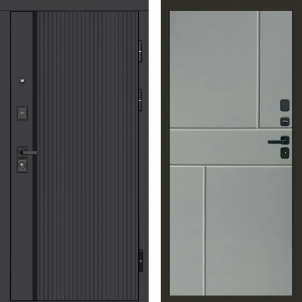 Входная дверь Termo-Door Урбан Black - Горизонт Grey софт