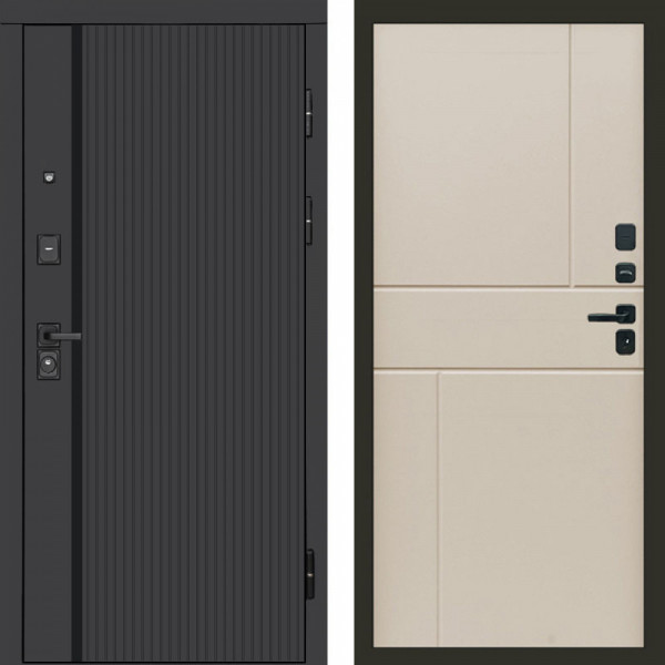 Входная дверь Termo-Door Урбан Black - Горизонт Слоновая кость