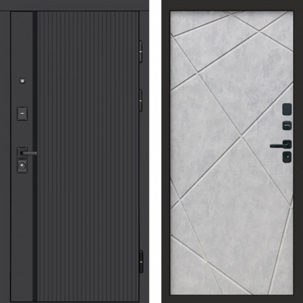 Входная дверь Termo-Door Урбан Black - Лучи бетон светлый