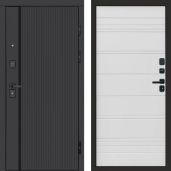 Входная дверь Termo-Door Урбан Black - Лучи White line