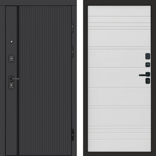 Входная дверь Termo-Door Урбан Black - Лучи White line