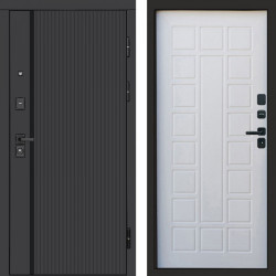 Входная дверь Termo-Door Урбан Black - Престиж белое дерево