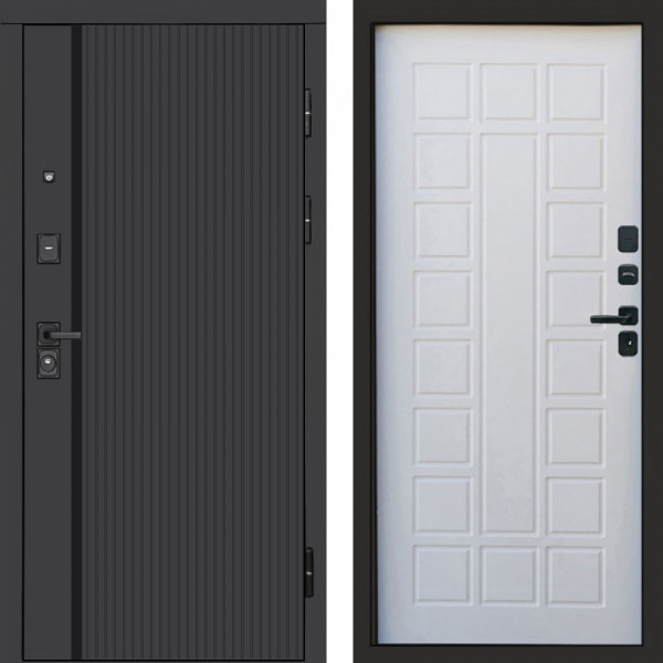 Входная дверь Termo-Door Урбан Black - Престиж белое дерево