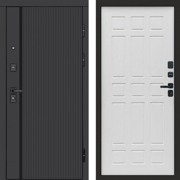 Входная дверь Termo-Door Урбан Black - Спарта белое дерево