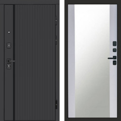 Входная дверь Termo-Door Урбан Black - Зеркало белый софт