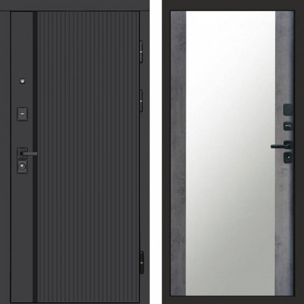 Входная дверь Termo-Door Урбан Black - Зеркало бетон темный