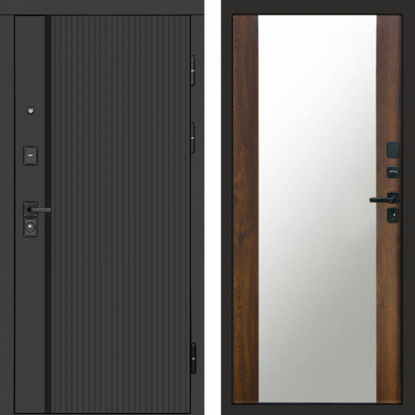 Входная дверь Termo-Door Урбан Black - Зеркало дуб