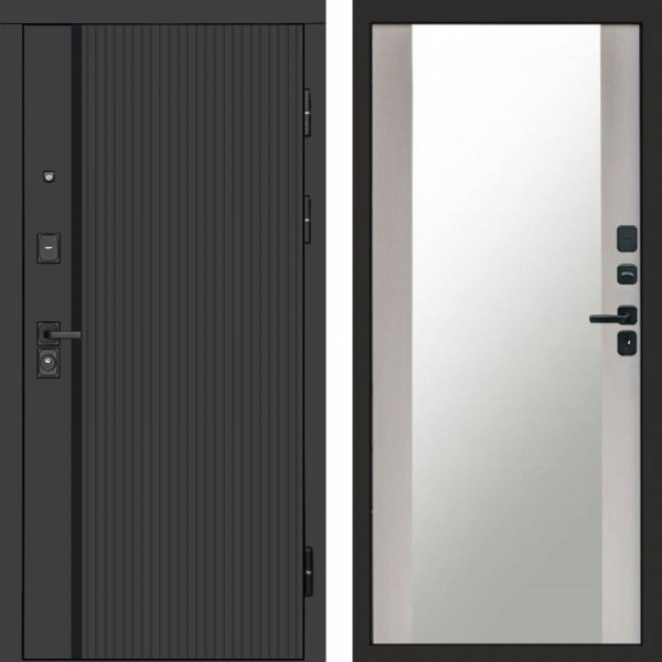 Входная дверь Termo-Door Урбан Black - Зеркало лиственница