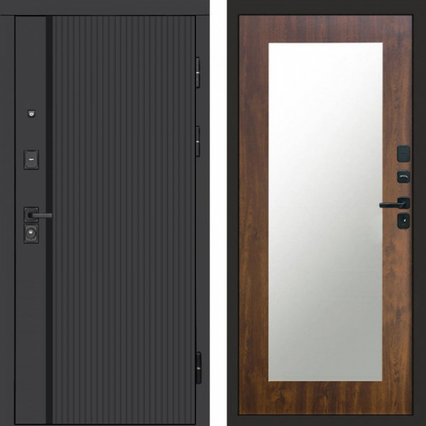 Входная дверь Termo-Door Урбан Black - Зеркало Триумф дуб