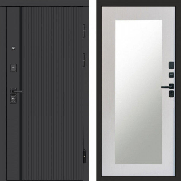 Входная дверь Termo-Door Урбан Black - Зеркало Триумф лиственница