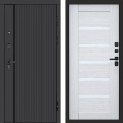 Входная дверь Termo-Door Урбан Black - Зеркало Триумф Царга лиственница 4500 / 5500